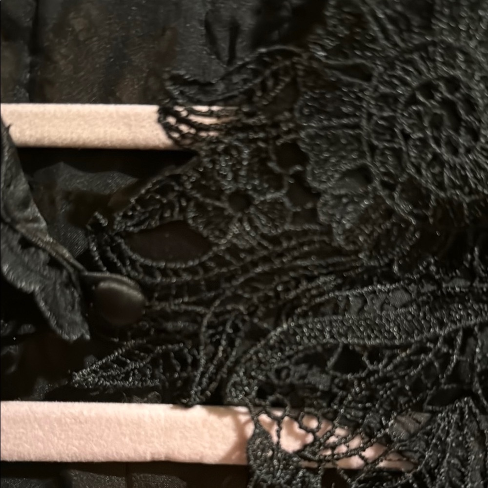 NWT Karen Millen Black Satin Dress with Lace Black Ties Cocktail Wedding Guest - Picture 9 of 13